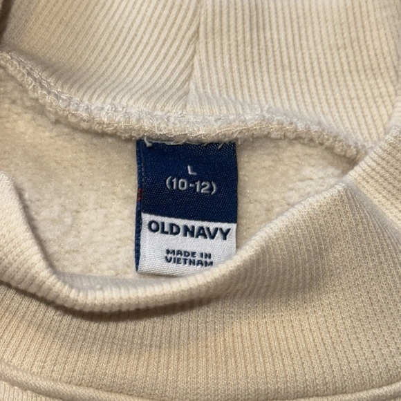 OLD NAVY KIDS/GIRLS LRG 10/12 Cream Sweatshirt with Red Heart Long Sleeve - Picture 6 of 10